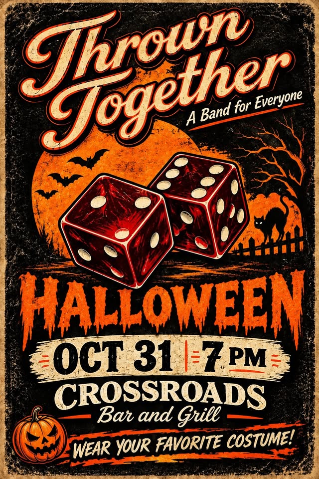 Halloween Night with Thrown Together at Crossroads Bar & Grill